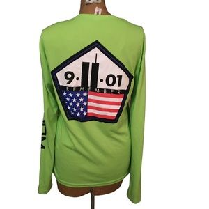 3/$15 Lime Green Long Sleeve Remember 911 Shirt
